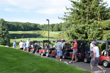 Golfers waiting to begin a day of golf